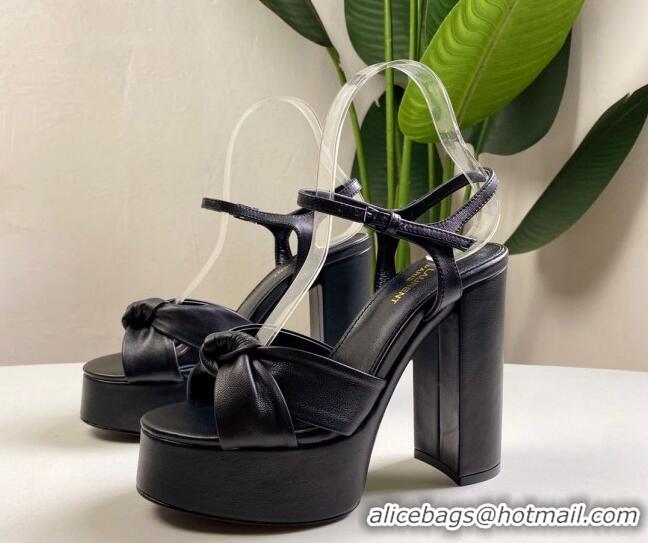 Charming Saint Laurent BIANCA Sandals in Smooth Lambskin 724052 Black 2021