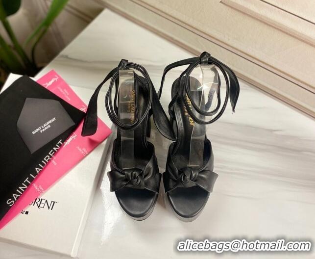 Top Quality Saint Laurent High Heel Lambskin Sandals 724070 Black 2021