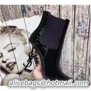 Grade Design Saint Laurent Patent Leather High YSL-Heel Ankle Boots 11CM All Balck 093051