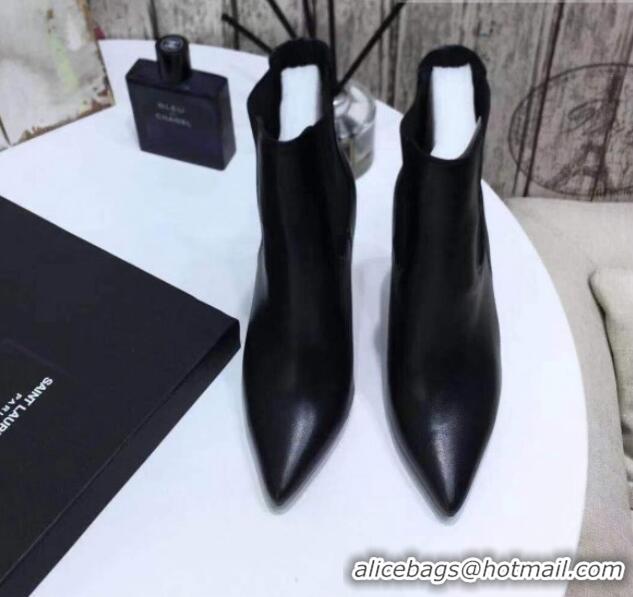 Best Quality Saint Laurent Calf Leather High YSL-Heel Ankle Boots 11CM All Balck 093052