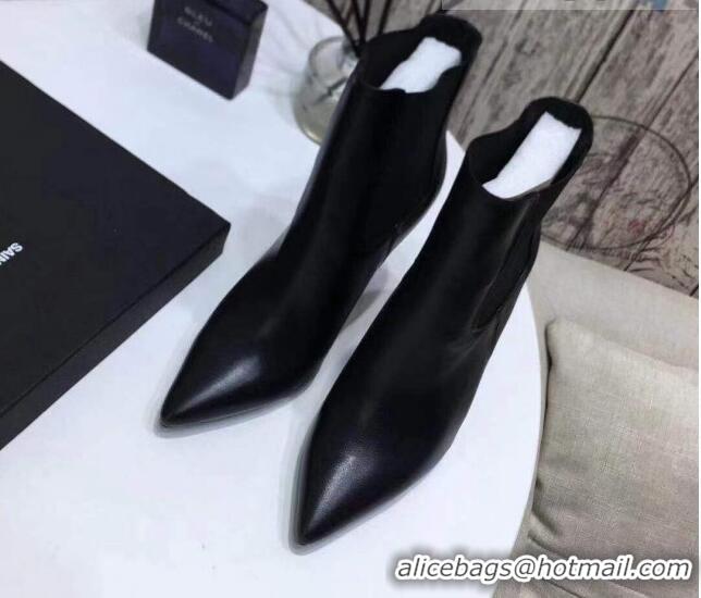 Best Quality Saint Laurent Calf Leather High YSL-Heel Ankle Boots 11CM All Balck 093052