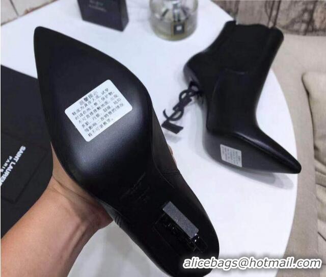 Best Quality Saint Laurent Calf Leather High YSL-Heel Ankle Boots 11CM All Balck 093052