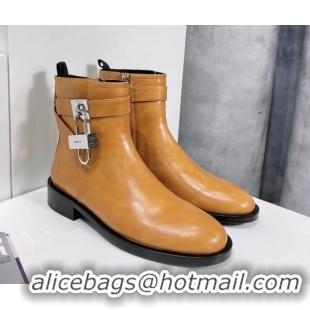 Top Quality Givenchy Padlock Calfskin Short Boots 091801 Brown 2021