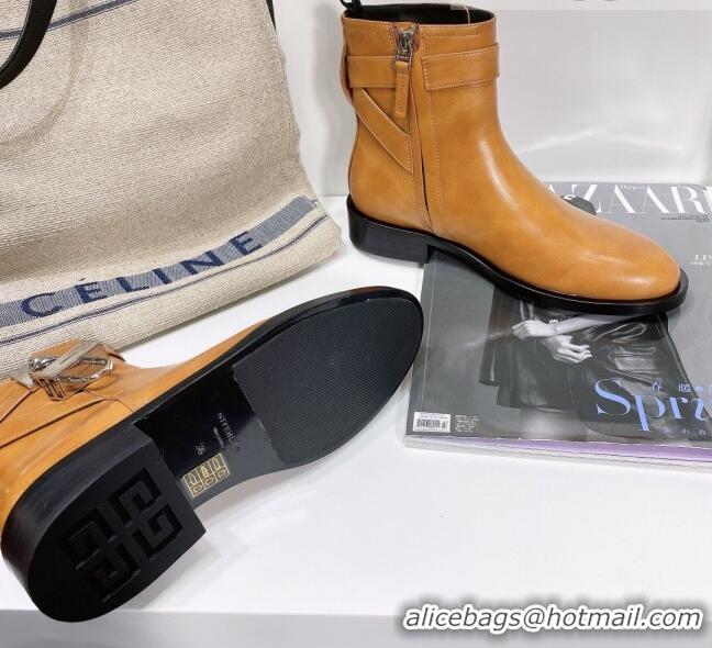 Top Quality Givenchy Padlock Calfskin Short Boots 091801 Brown 2021