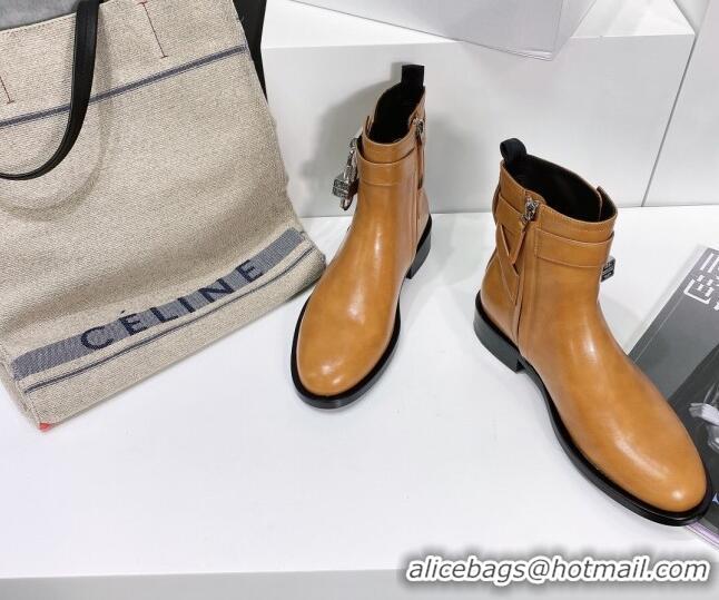 Top Quality Givenchy Padlock Calfskin Short Boots 091801 Brown 2021