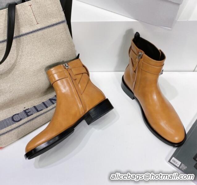 Top Quality Givenchy Padlock Calfskin Short Boots 091801 Brown 2021