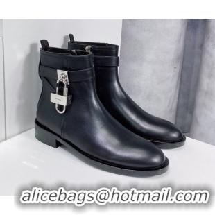 New Design Givenchy Padlock Calfskin Short Boots 091801 Black 2021