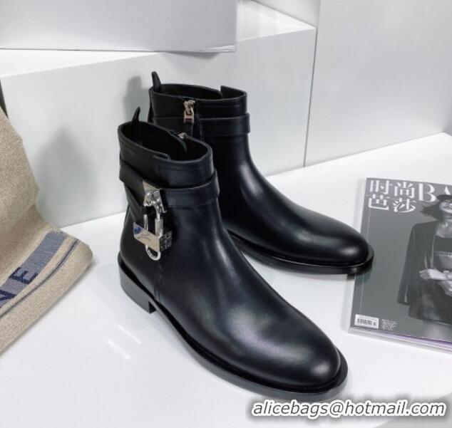 New Design Givenchy Padlock Calfskin Short Boots 091801 Black 2021