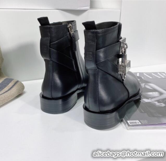 New Design Givenchy Padlock Calfskin Short Boots 091801 Black 2021