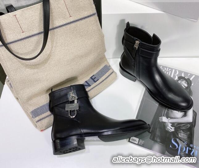 New Design Givenchy Padlock Calfskin Short Boots 091801 Black 2021