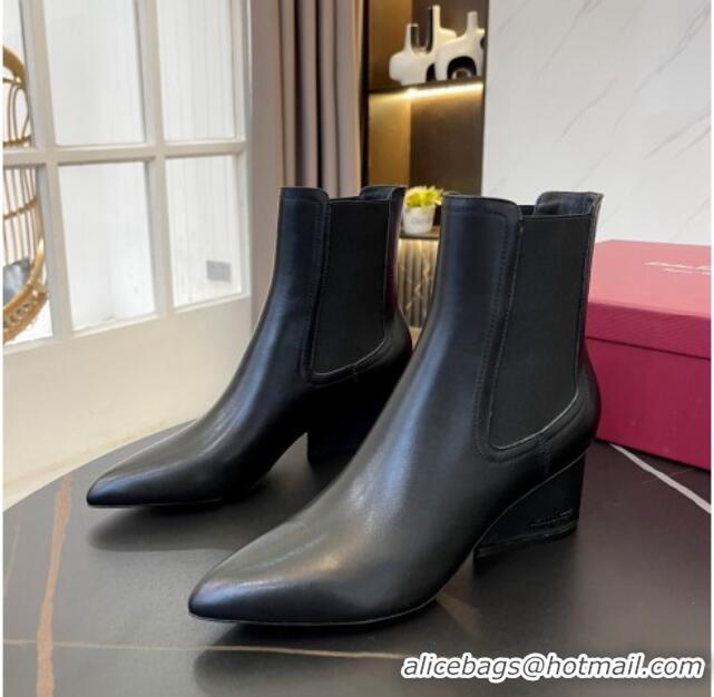 Discount Salvatore Ferragamo Viva Calfskin Chelsea Boots 5.5cm 091722 All Black 2021