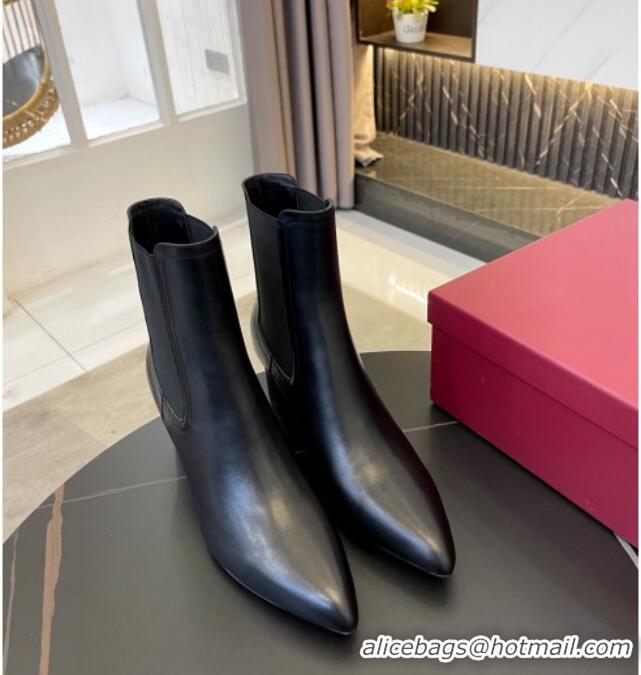 Discount Salvatore Ferragamo Viva Calfskin Chelsea Boots 5.5cm 091722 All Black 2021