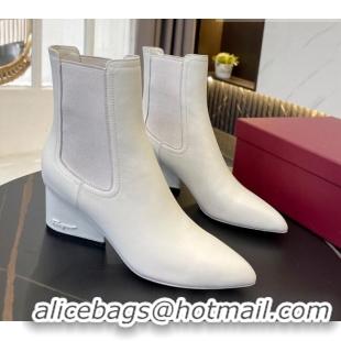 Low Cost Salvatore Ferragamo Viva Calfskin Chelsea Boots 5.5cm 091722 All White 2021