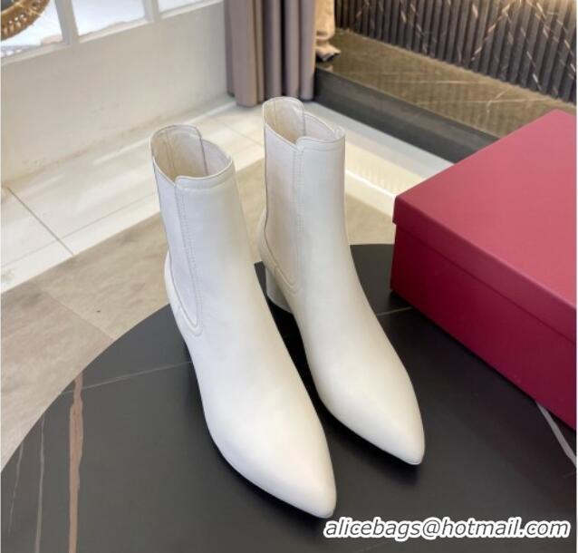 Low Cost Salvatore Ferragamo Viva Calfskin Chelsea Boots 5.5cm 091722 All White 2021