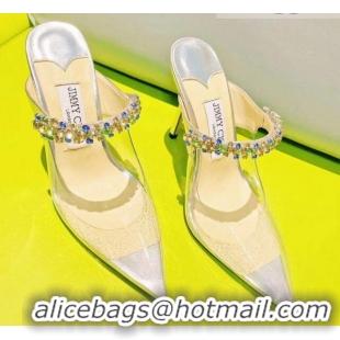 Top Quality Jimmy Choo Crystal Band Heel Mules 10cm Transparent 081208 2021