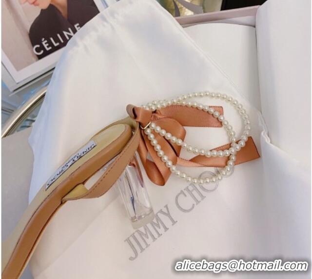 Best Design Jimmy Choo Pearl Bow Pointed Sandals 4.5cm 082022 White 2021