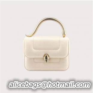 Grade Quality Bvlgari Serpenti Forever leather small crossbody bag B209107 white