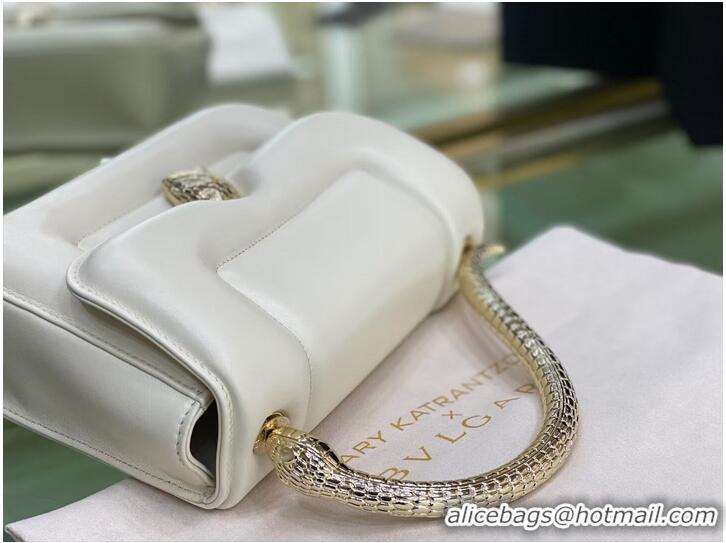 Grade Quality Bvlgari Serpenti Forever leather small crossbody bag B209107 white