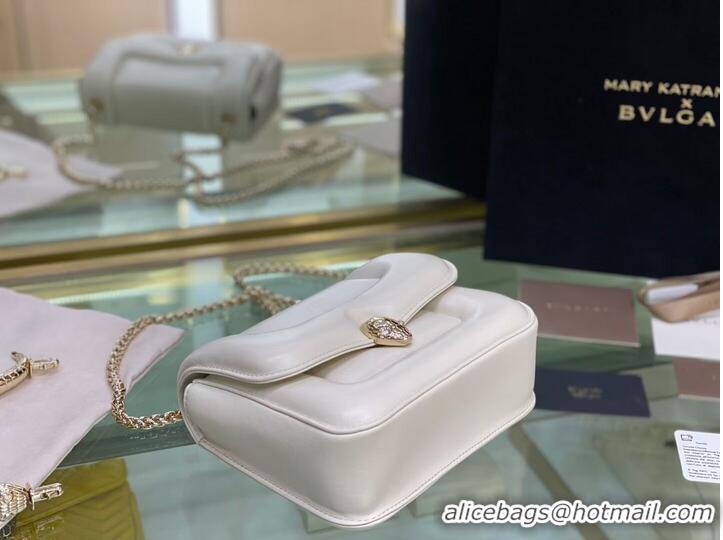 Grade Quality Bvlgari Serpenti Forever leather small crossbody bag B209107 white