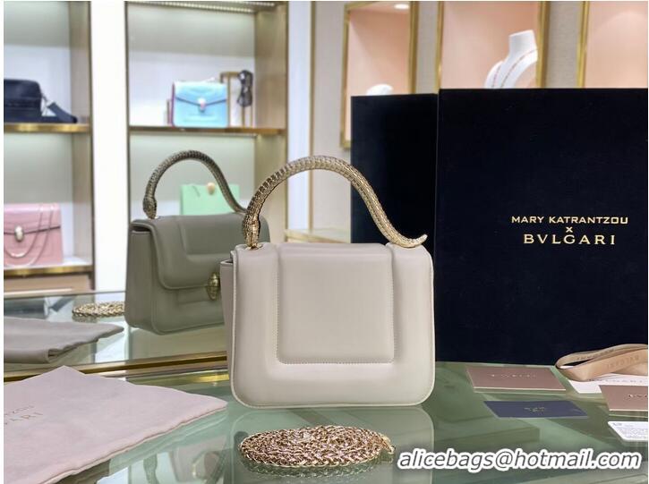 Grade Quality Bvlgari Serpenti Forever leather small crossbody bag B209107 white