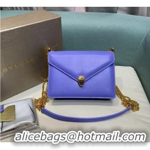 Most Popular Bvlgari Serpenti Forever leather small crossbody bag B210543 blue