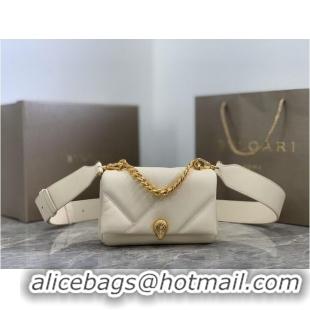 Buy Cheapest Bvlgari Serpenti Forever leather small crossbody bag B219068 cream