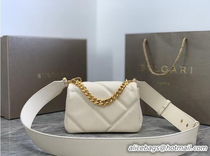 Buy Cheapest Bvlgari Serpenti Forever leather small crossbody bag B219068 cream