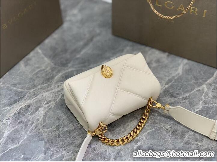 Buy Cheapest Bvlgari Serpenti Forever leather small crossbody bag B219068 cream