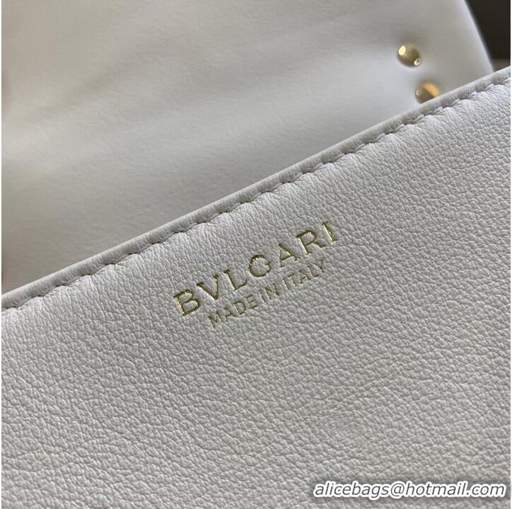 Buy Cheapest Bvlgari Serpenti Forever leather small crossbody bag B219068 cream