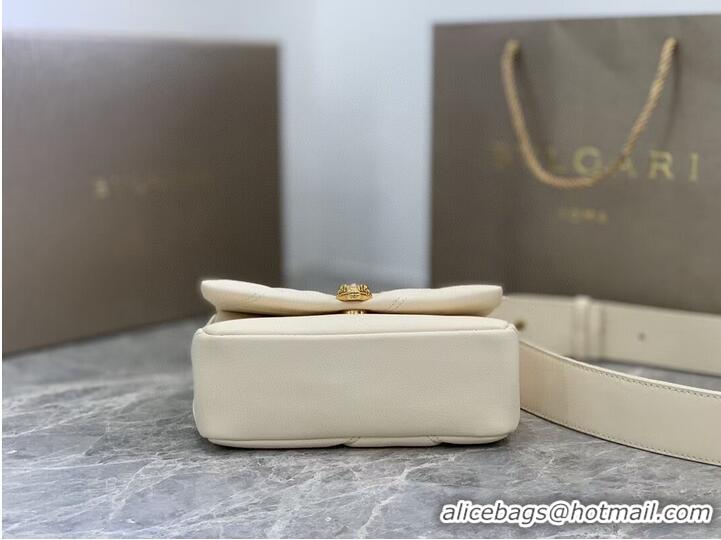 Buy Cheapest Bvlgari Serpenti Forever leather small crossbody bag B219068 cream