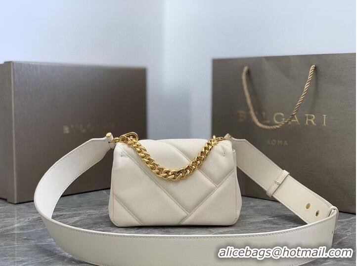 Buy Cheapest Bvlgari Serpenti Forever leather small crossbody bag B219068 cream