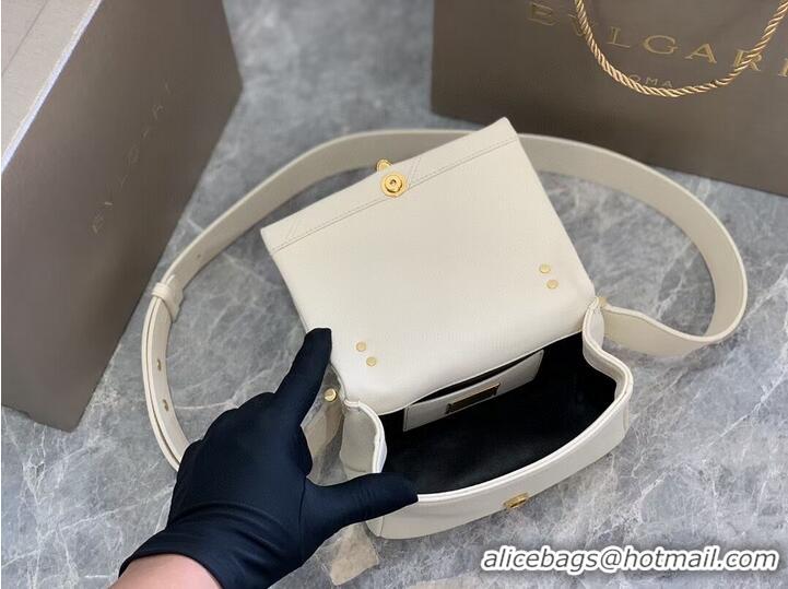 Buy Cheapest Bvlgari Serpenti Forever leather small crossbody bag B219068 cream