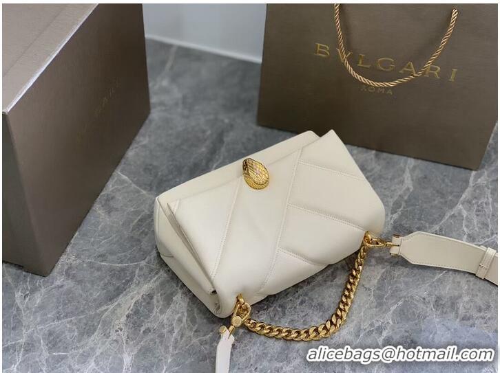 Well Crafted Bvlgari Serpenti Forever leather crossbody bag B219069 cream