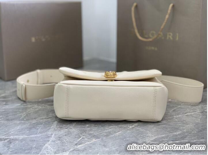 Well Crafted Bvlgari Serpenti Forever leather crossbody bag B219069 cream