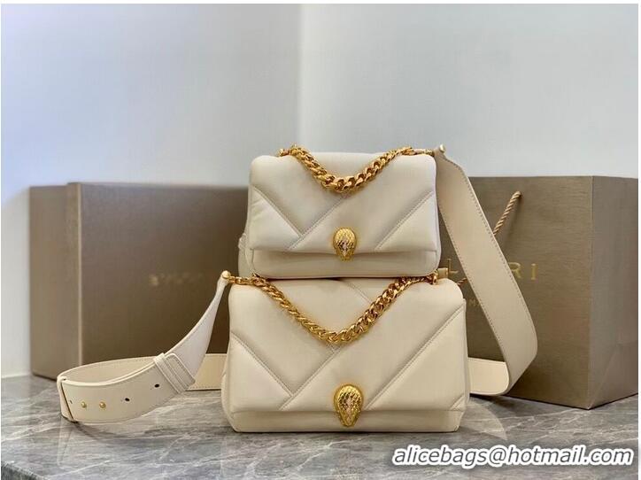 Well Crafted Bvlgari Serpenti Forever leather crossbody bag B219069 cream