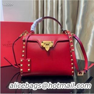 Most Popular VALENTINO Origianl leather tote bag V4071A red