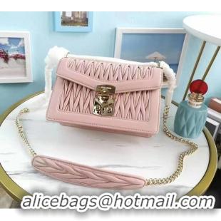 Good Product miu miu Matelasse Nappa Leather Large Shoulder Bag 5BD098 Pink