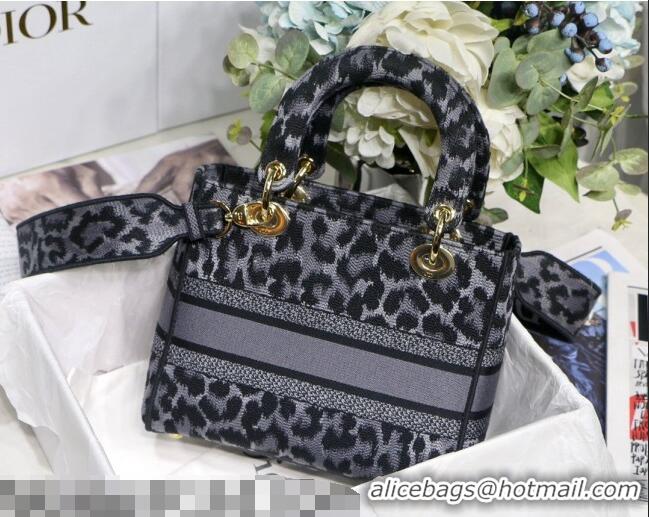 New Cheapest Dior Medium Lady D-Lite Bag in Grey Mizza Embroidery CD2028 2021