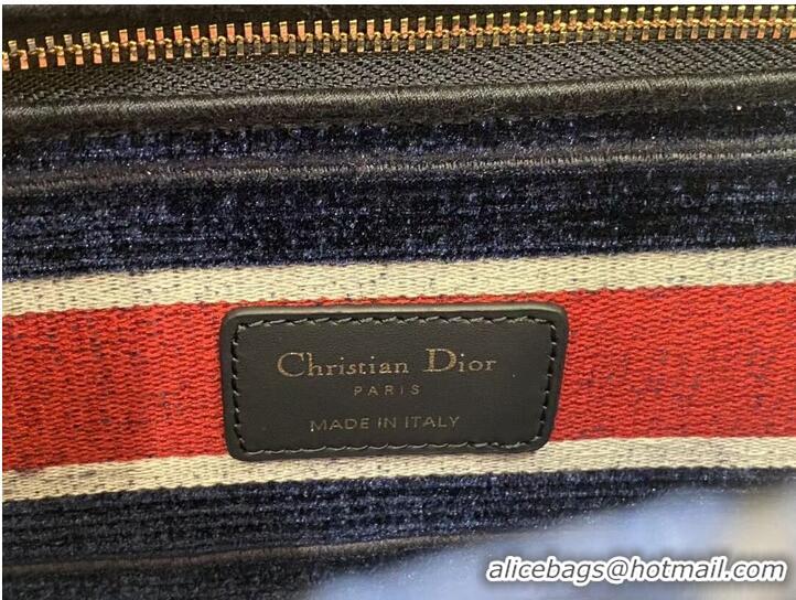 Top Quality DIOR BOOK TOTE Velvet M2030 Dark Blue