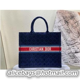 Traditional Specials DIOR BOOK TOTE Velvet M1286 Dark Blue