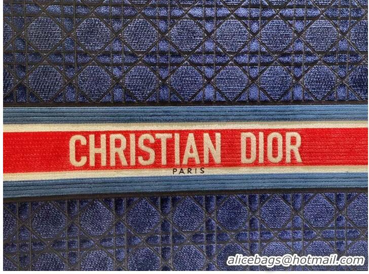 Traditional Specials DIOR BOOK TOTE Velvet M1286 Dark Blue