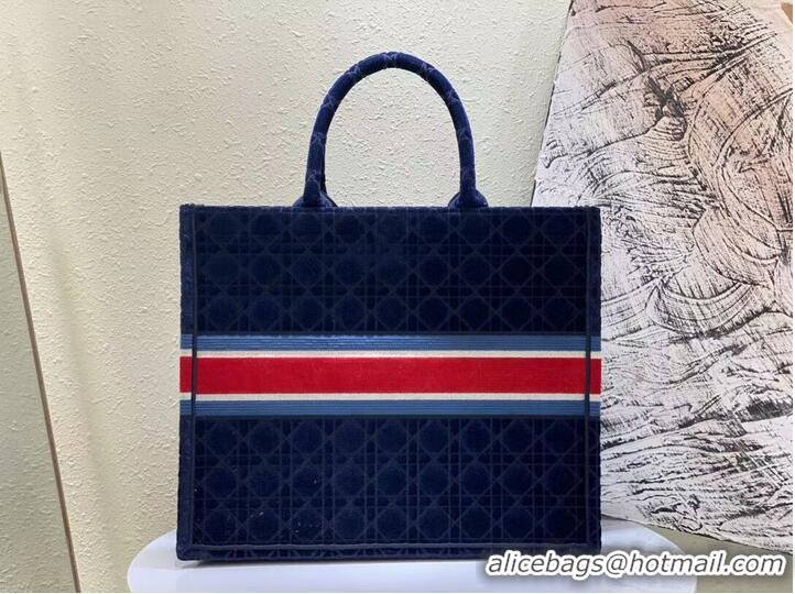 Traditional Specials DIOR BOOK TOTE Velvet M1286 Dark Blue