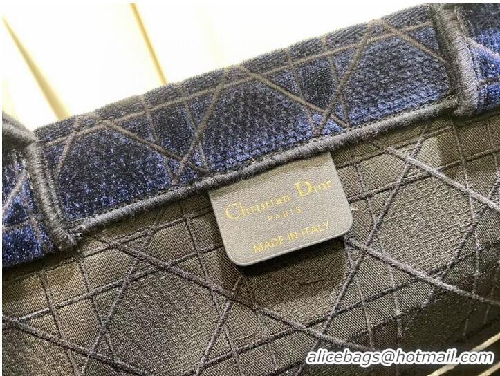 Traditional Specials DIOR BOOK TOTE Velvet M1286 Dark Blue