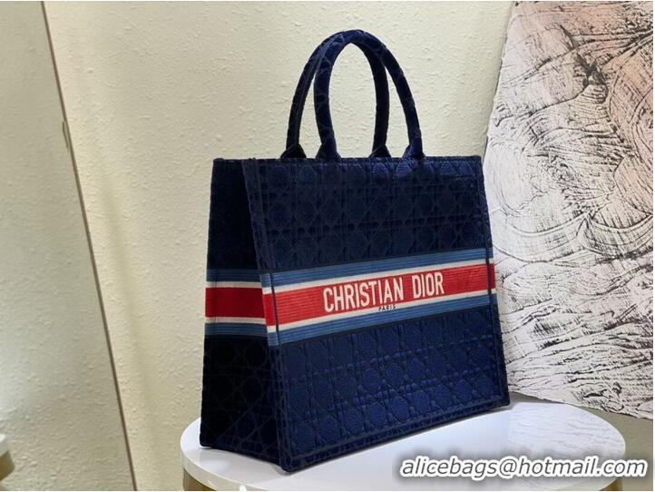 Traditional Specials DIOR BOOK TOTE Velvet M1286 Dark Blue