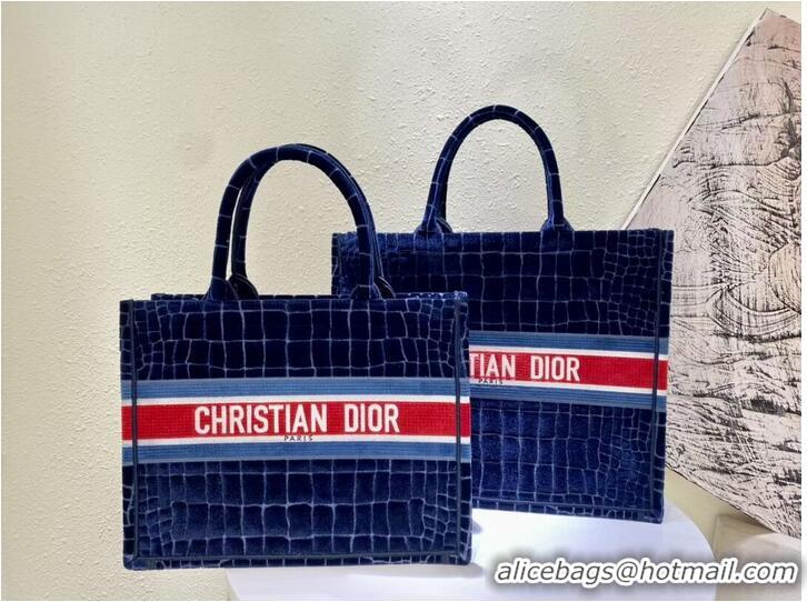 Traditional Specials DIOR BOOK TOTE Velvet M1286 Dark Blue