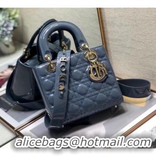 Buy Classic SMALL LADY DIOR BAG Red Patent Calfskin M0531 blue