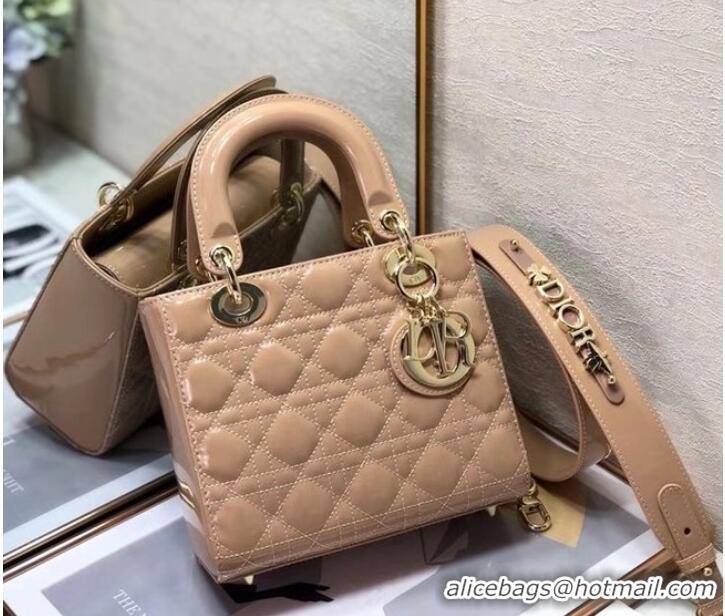 Buy Classic SMALL LADY DIOR BAG Red Patent Calfskin M0531 Beige