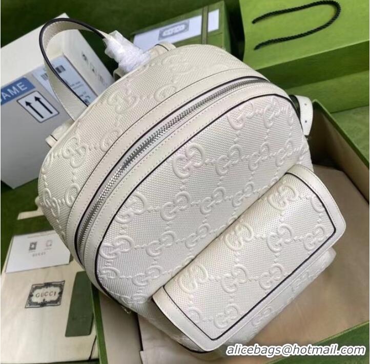 Famous Brand Gucci GG embossed backpack 658579 white