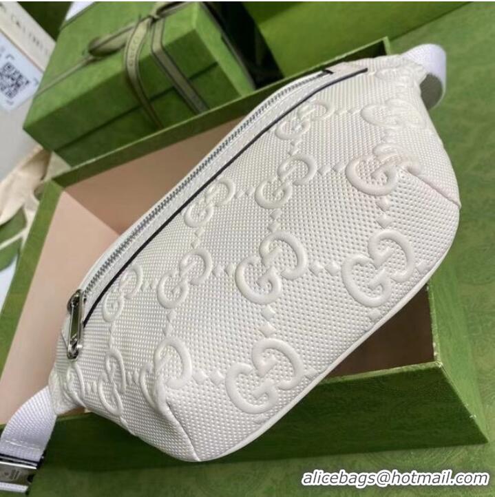 Cheapest Gucci GG embossed belt bag 658582 white