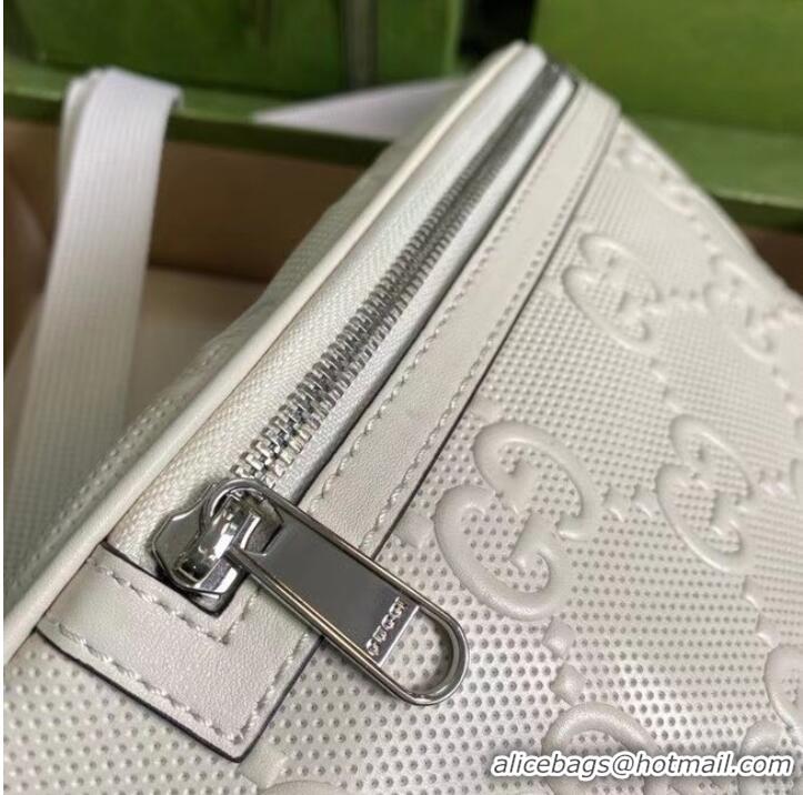 Cheapest Gucci GG embossed belt bag 658582 white